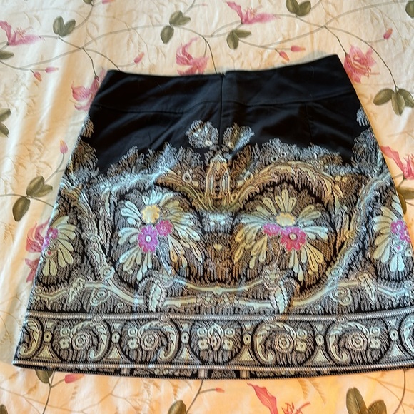 Cotton skirt in black and turquoise. NWOT - Picture 2 of 3